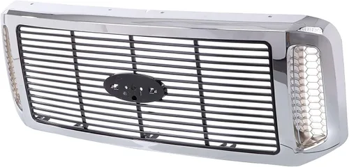 Vista 2 de Nuevas piezas de repuesto para parrilla delantera cromada negra apta para 2006-2007 F250 F350 F450 F550 Super Duty XL XLT Lariat 6C3Z8200AAA