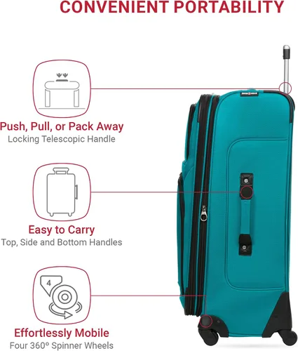 Vista 210 de SwissGear - Equipaje suave expandible Sion con ruedas, Negro