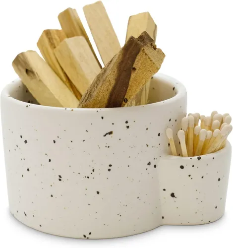 Vista 9 de Bursera Cuenco de cerámica de ónix, árbol plantado con cada pedido, cuenco decorativo con ranura lateral para fósforos, cuenco para quemaduras