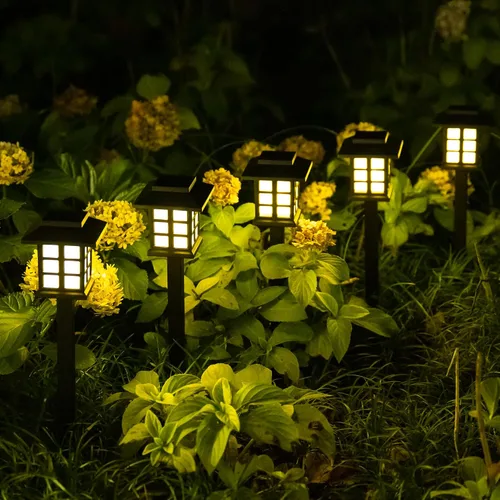 Vista 4 de SOLPEX Luces Solares para Exteriores, Paquete de 12 Luces Solares para Senderos, Luces de Pasarela para Exteriores, Luz de Jardín, Senderos Blanco