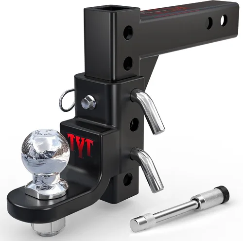 Vista 10 de TYT - Enganche de remolque ajustable de tres bolas para receptor de 2 pulgadas, caída/elevación de 4.5", bolas triples (1-7/8", 2", 2-5/16")
