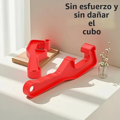 Vista 2 de Herramienta para abridor de latas de pintura de 5 galones, plástico rojo resistente para abrir sin esfuerzo latas de pintura selladas, a prueba