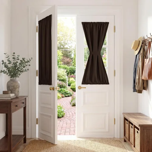 Vista 40 de PONY DANCE Persianas para puertas – Paneles opacos para tratamiento de ventanas, cortinas sólidas de alta resistencia con bolsillo para barra