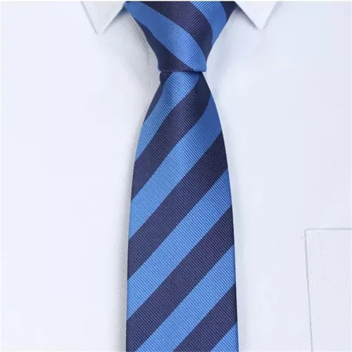 Vista 2 de SLNFXC Corbata De Estilo Coreano para Hombre, Accesorios De Personalidad De Moda Profesional Azul Estrecho Formal