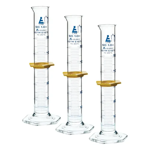 Vista 8 de Cilindro graduado, 33.8 fl oz - ASTM, tolerancia clase A ±3.0.0 fl oz - Collar protector, base hexagonal - Graduaciones azules - Vidrio