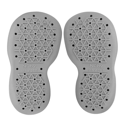 Vista 5 de Nuby Snekz - Zapatos cómodos con suela de goma para primeros pasos, estrellas grises, talla L
