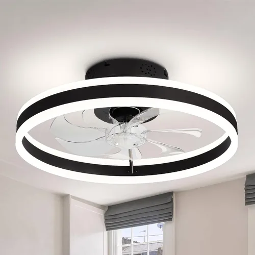 Vista 10 de Ventiladores de techo dorados de 20 pulgadas con luces para dormitorio Oro