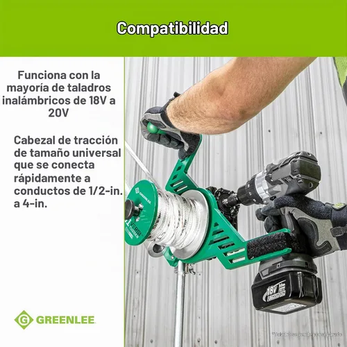 Vista 8 de Greenlee G1 Versi-Tugger - Extractor de cable eléctrico de mano, 1,000 libras, 1/2" - 4