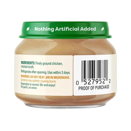 Vista 8 de Tarros de comida para bebés de carne de Beech-Nut, puré de pollo y caldo de pollo, 7 g de proteína, comida para bebés etapa 1 para bebés de 4 meses
