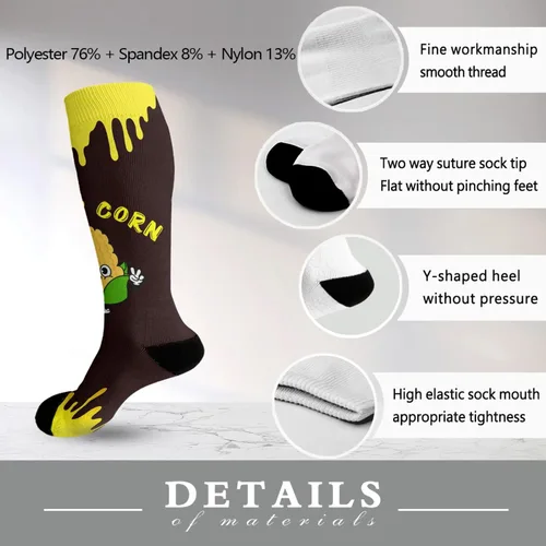 Vista 6 de devor Womens Knee Socks Christmas Tube for Women Sock Knee Sock Cute mmerry corn Sock