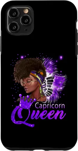 Vista 4 de iPhone 11 Purple Capricornio Queen African American Woman Dec Jan Case