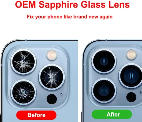 Vista 4 de Reemplazo de lente de cristal de cámara trasera OEM para iPhone 13 Pro y iPhone 13 Pro Max con adhesivo preinstalado y kit de herramientas