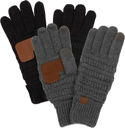 Vista 18 de Funky Junque Guantes de invierno para mujer – Lindos guantes de punto con forro polar para pantalla táctil y mensajería para mujeres, accesorios