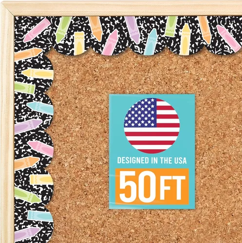 Vista 22 de Bordes de tablón de anuncios de 50 pies para decoración de tablones de Boho silenciado