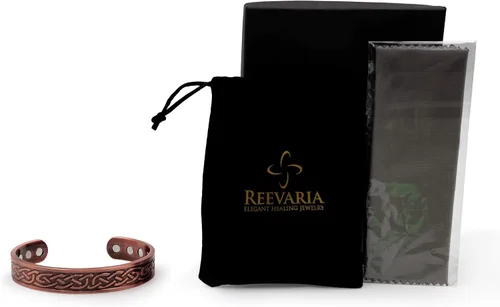 Vista 3 de Brazalete magnético celta de cobre pesado grande para hombre, con 10 imanes, Metal