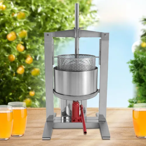 Vista 5 de Bacocoo - Prensa de frutas de acero inoxidable de grado comercial de 20L, exprimidor manual hidráulico de 3 toneladas, prensa de frutas para vino