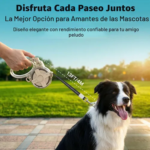 Vista 8 de Correa retráctil para perros pequeños, correa retráctil reflectante de 13 pies con diseño sin enredos de 360°, cinta de nailon resistente
