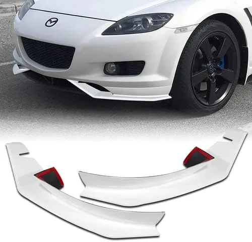 Vista 7 de Juego de 2 piezas de alerón de parachoques delantero de acrilonitrilo butadieno estireno (ABS), protección compatible con Mazda RX-8 2004-2008, 2005
