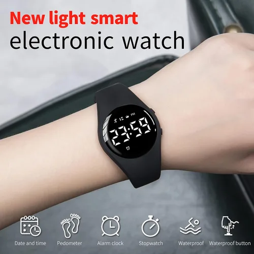 Vista 2 de Nuevo reloj electrónico inteligente de moda unisex con luz de modaMulti-funcional digital deportes impermeable reloj de estudiante despertador reloj