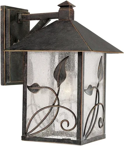 Vista 9 de Franklin Iron Works Lámpara de pared para exteriores, con núcleo de casa de campo natural, para jardín francés, lámpara de bronce de 10 1/2