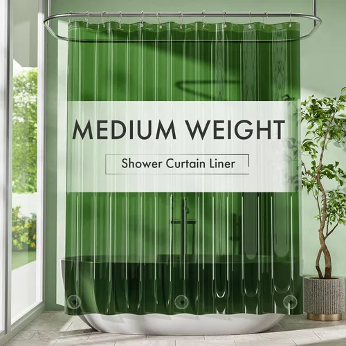 Vista 14 de Amazer forro de cortina de ducha para cabina, 36x72 forro de ducha de plástico transparente PEVA de peso medio para cortinas interiores de ducha