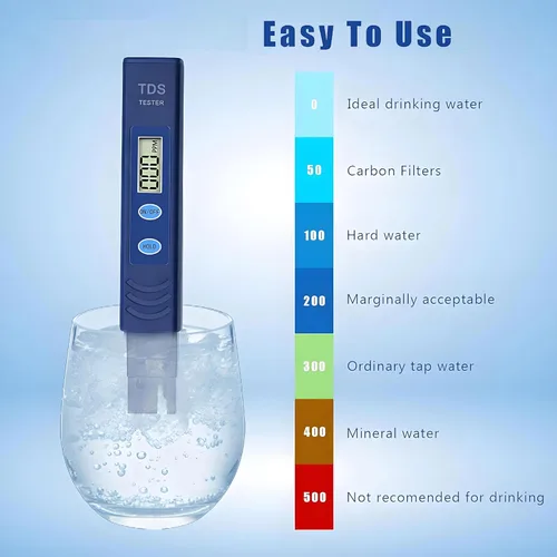Vista 3 de TDS Medidor digital de agua para agua potable Digital TDS meter with titanium probe for drinking water, aquariums, RO systems and everyday water