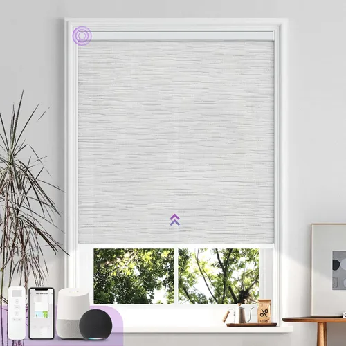 Vista 15 de Astomi - Persianas enrollables motorizadas para ventanas, persianas 100 % opacas para oscurecer la habitación, persianas inteligentes sin cordón