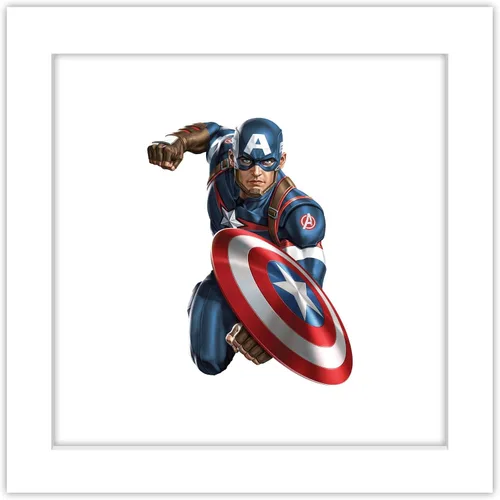 Vista 11 de Trends International Gallery Pops Marvel Comics Avengers - Póster de pared de Capitán América, 12 x 12 pulgadas, versión enmarcada en negro Versión