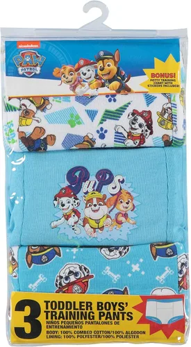 Vista 5 de Paw Patrol Boys' Toddler Potty Training Pants With Chase, Skye & More With Success Chart & Stickers Size 18, 2t, 3t, 4t Paquete de 3 pantalones