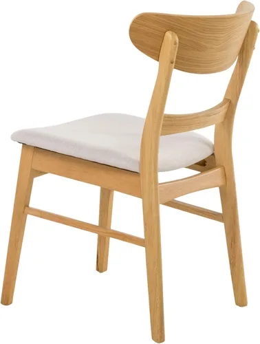Vista 5 de Christopher Knight Home Frederica Mid-Century - Sillas de comedor modernas (juego de 4), color beige claro y roble natural