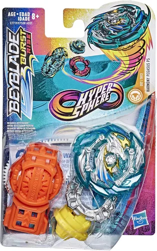 Vista 2 de Bey Blade Burst Rise Hypersphere Harmony Pegasus P5 - Paquete de iniciación – Stamina Type Battling Top Toy y lanzador de giro derecho/izquierdo, a