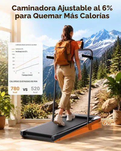 Vista 4 de Superun Walking Pad with 6% Incline, 3 in 1 Portable Treadmill for Home Metallic Black