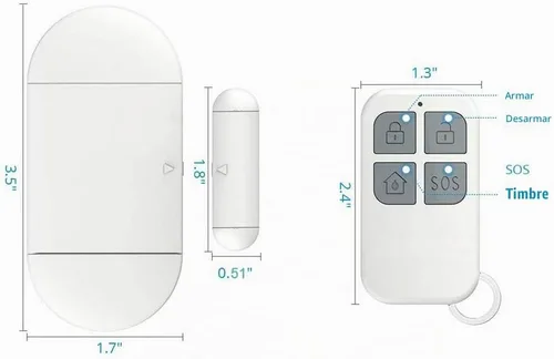 Vista 6 de Alarma con sensor de ventana de puerta cuando se abre la puerta, alarma de puerta para seguridad de niños en el hogar con control remoto, alarma