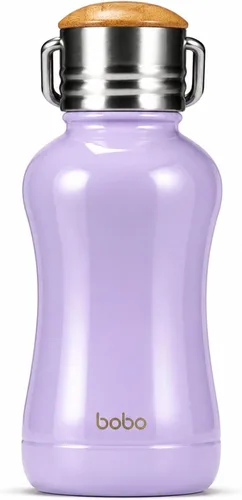 Vista 19 de YOHKOH Mini Botella de Agua Aislada al Vacío Con Tapa de Bambú - Botella de Agua Térmica de Acero Inoxidable para Mujeres, Niñas, Niños, Botella