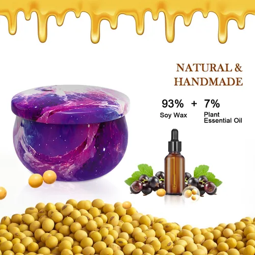 Vista 4 de Paquete de 3 velas decorativas pequeñas perfumadas, aroma fuerte de bergamota y vainilla y bayas negras de San Diego, velas de soja, no tóxicas