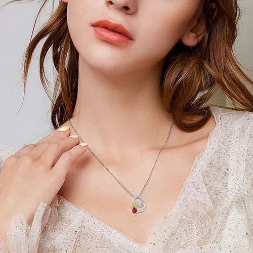 Vista 3 de Collar de mariquita de plata de ley 925, collar de animales con colgante de mariquita, joyería de mariquita, regalos de Navidad para mujeres