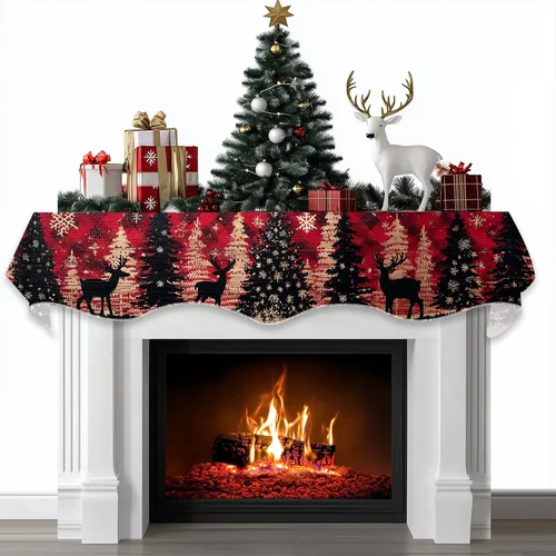 Vista 15 de BVBOX Bufanda Decorativa para Repisa de Chimenea Navideña, Cubierta Corredor para Repisa de Chimenea de Navidad e Invierno