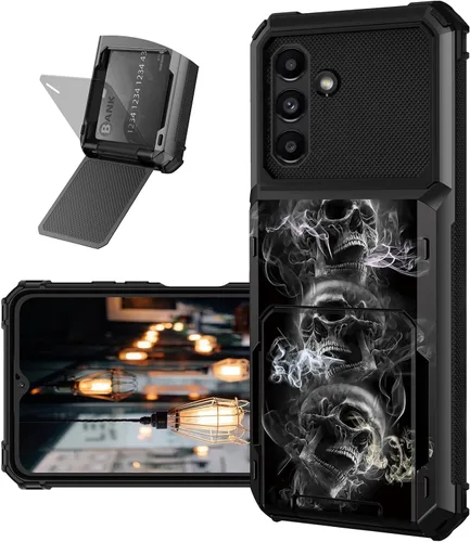 Vista 10 de Funda tipo cartera para Samsung Galaxy A54 5G con ranura para tarjetero, funda con tapa híbrida de doble capa, resistente, a prueba de golpes, funda