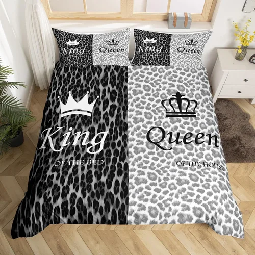 Vista 12 de Juego de ropa de cama con estampado de piel de vaca para niños, juego de funda de edredón con patrón de piel de vaca, juego de funda de edredón