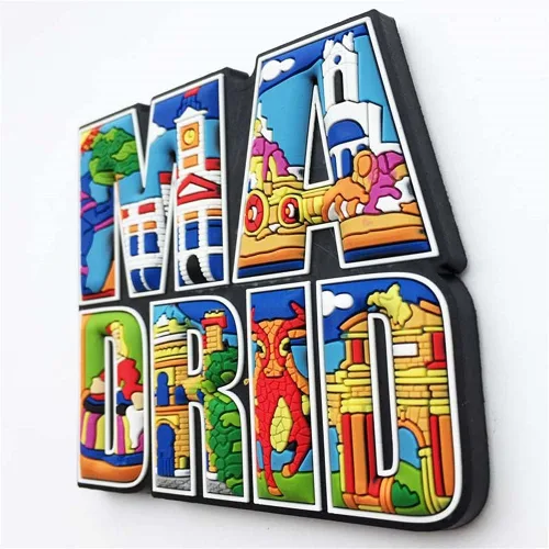 Vista 4 de Madrid España - Imán para nevera, regalo, decoración de cocina para el hogar, colección de pegatinas magnéticas