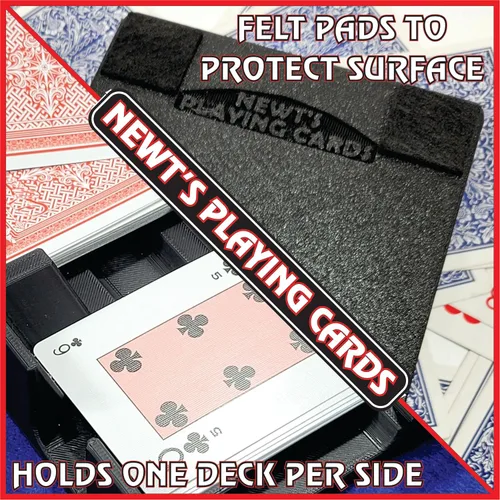 Vista 7 de Bandeja de plástico negro para cartas o carrito, no giratoria, fabricada en Estados Unidos Non-Swivel, Deluxe Plastic, Holds up to 2 decks, Does