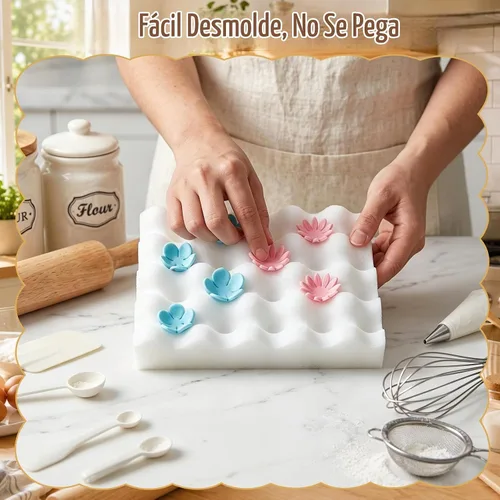 Vista 8 de EORTA Almohadilla de esponja para moldear fondant, bandeja de secado de flores, bandeja de goma de mascar, bandeja de espuma, tapete de esponja