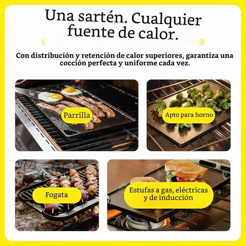 Vista 4 de Lodge Parrilla reversible de hierro fundido XL, 16.75 x 11.5 pulgadas