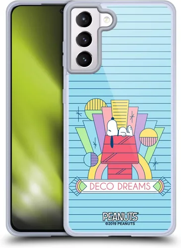 Vista 177 de Head Case Designs Snoopy Deco Dreams - Funda de gel con licencia oficial de Peanuts Blue Pattern [protección de grado militar] compatible con Google
