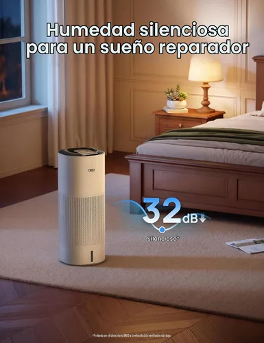 Vista 7 de DREO Humidificadores evaporativos inteligentes de 10 L para dormitorio de Blanco puro