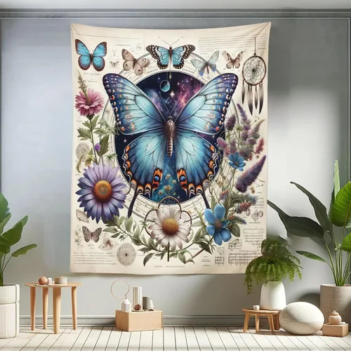 Vista 160 de Ambesonne Tapiz hippie, abrazo de hongos de ensueño y árbol de la vida místico y mandal verde, decoración de tela para colgar en la pared