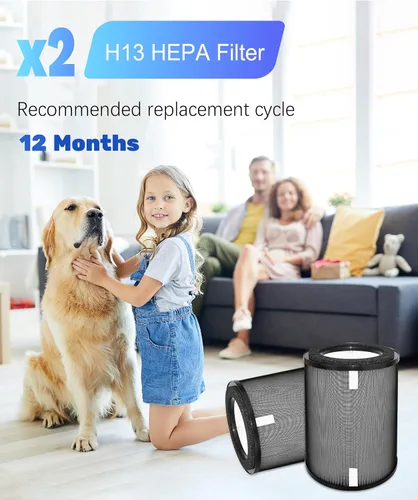 Vista 6 de Paquete de 2 filtros de repuesto DR-HPA019 compatibles con ventilador de torre Dreo MC710S, purificadores de aire, HEPA 2 en 1 H13 y filtro