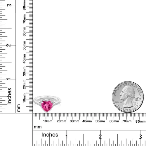 Vista 3 de Gem Stone King Anillo de compromiso de plata de ley 925 con topacio místico rosa para mujer