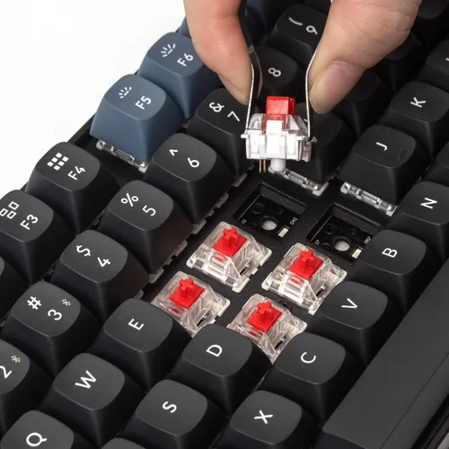 Vista 2 de Keychron Teclado mecánico inalámbrico K8 Pro QMKVIA programable Bluetoothretroiluminación RGB con cable sin llave con interruptor rojo Gateron G Pro