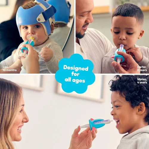 Vista 3 de Dispensador de medicina Playhouse MD, Rocket - Jeringa de medicación líquida para recién nacidos, bebés, niños pequeños y niños de preescolar - Kit